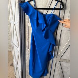Aidan Mattox NWT Blue One-Shoulder Dress